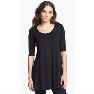 Eileen Fisher LIKE NEW Black Tunic Top/Mini Dress Size XS‎